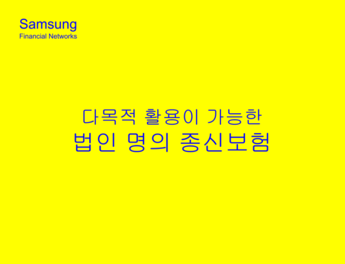 다목적 활용이 가능한 법인명의 종신 보험